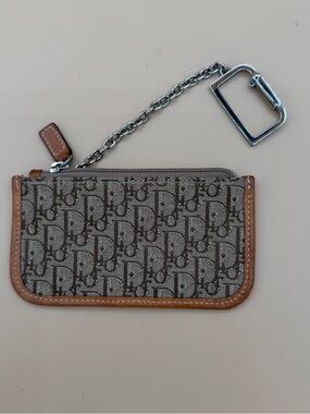Vintage Galliano-Era Christian Dior Tan Oblique Trotter Key Cardholder Pouch